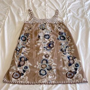 BCBG Max Azria Boho Festival Floral Lined Tank Mini Dress Size XXS